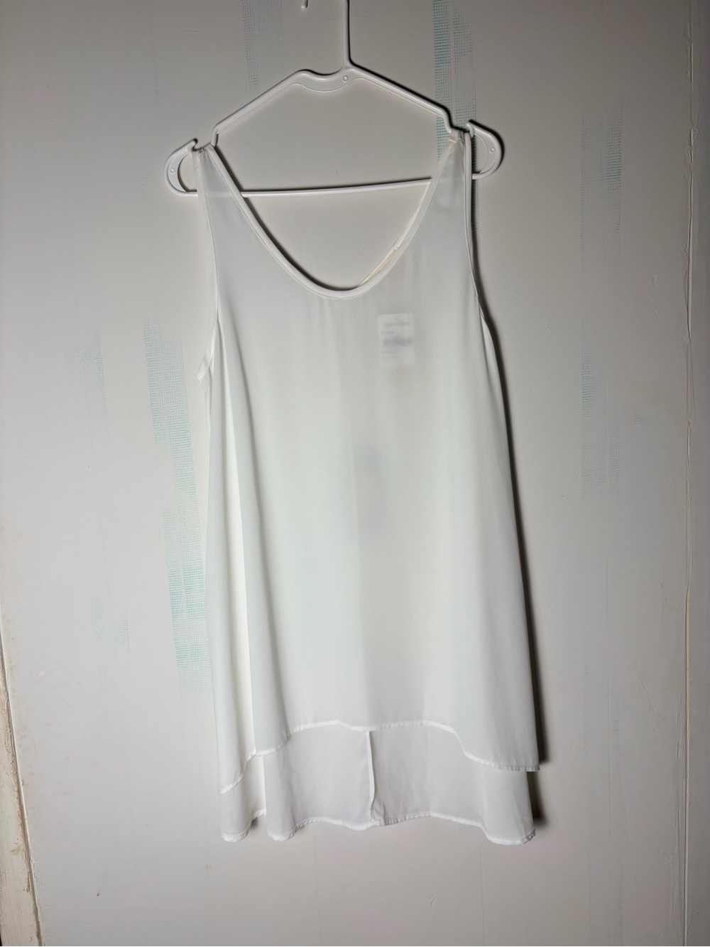 painted threads Ivory White Chiffon Tunic Swing Tank Top Women’s Size M